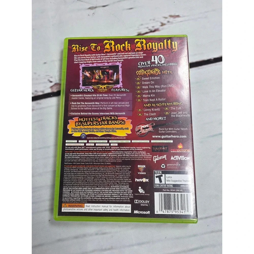 Guitar Hero Aerosmith Xbox 360 Activision Rhythm Music Game with Manual CIB